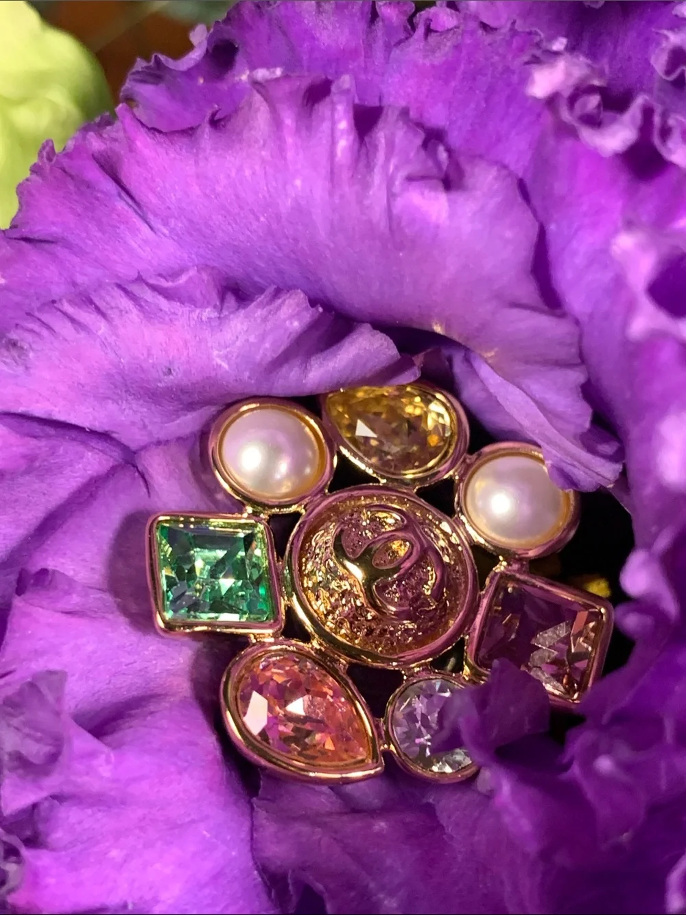 Absolutely stunning brand new authentic Chanel earrings with multi color stones